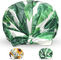 Green Leaf Print Breathable Shower Cap ODM Available 100% cotton for long hair