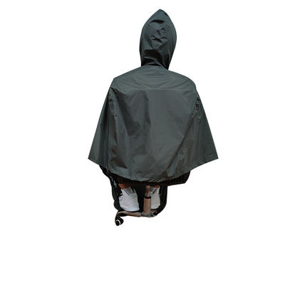 Reusable Polyester Raincoat black Poncho 0.1mm Thickness For Disabled