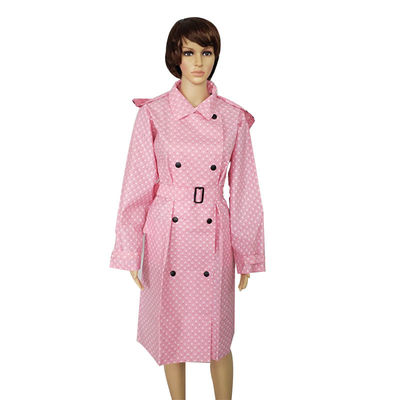 ODM Pink Raincoat With Hood 0.15mm Thickness EVA Material long waterproof