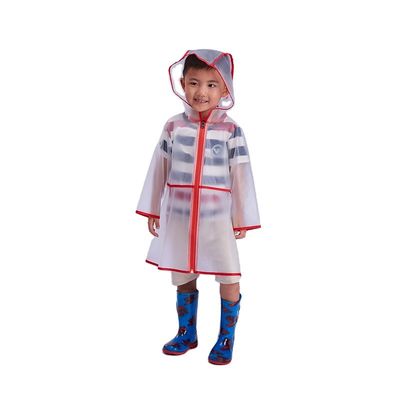 Waterproof Clear Raincoat With Hood 0.15mm Thickness PEVA For Unisex