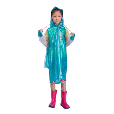 ODM Transparent Kids Raincoat 0.25mm Thickness Clear Rain Jacket With Hood