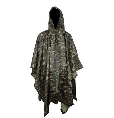Factory Direct Light Tear-Proof Adult Nylon Rain Coat Military Camouflage Poncho