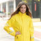 PU Women'S Waterproof Raincoat With Hood Retractable Multiapplication