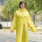 Reusable Fashion EVA Transparent Custom Plastic Rain Coat Waterproof Yellow Raincoat