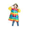 Rainbow Pattern Lined Kids Raincoat For Unisex SGS Approved Multisize