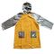 PVC Waterproof Kids Raincoat Yellow And Silver 0.18mm Thickness