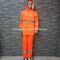 BSCI Adults Rain Coats , PVC Hi Vis Long Raincoat 1200mm width Orange