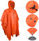 hooded TPU Raincoat Orange Unisex 340g Emergency With Drawstring