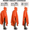 hooded TPU Raincoat Orange Unisex 340g Emergency With Drawstring