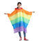 Outdoor Fashion Lightweight Rainbow Rain Poncho EVA Waterproof Raincoat